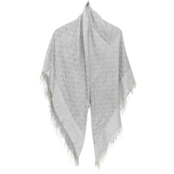 GUCCI - Light gray Cotton Silk Scarf 208-041625 - Picture 1 of 7
